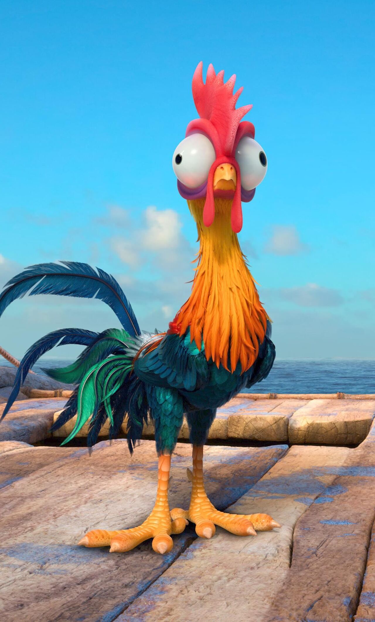 Hình nền con gà trống 3D trong phim hoạt hình Moana