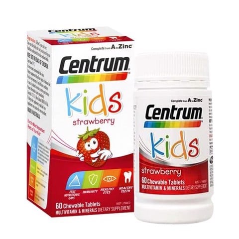Bổ sung Vitamin cho trẻ Centrum Kids Multi Vitamin 60 viên vị dâu – Hàng Úc Thom Dang
